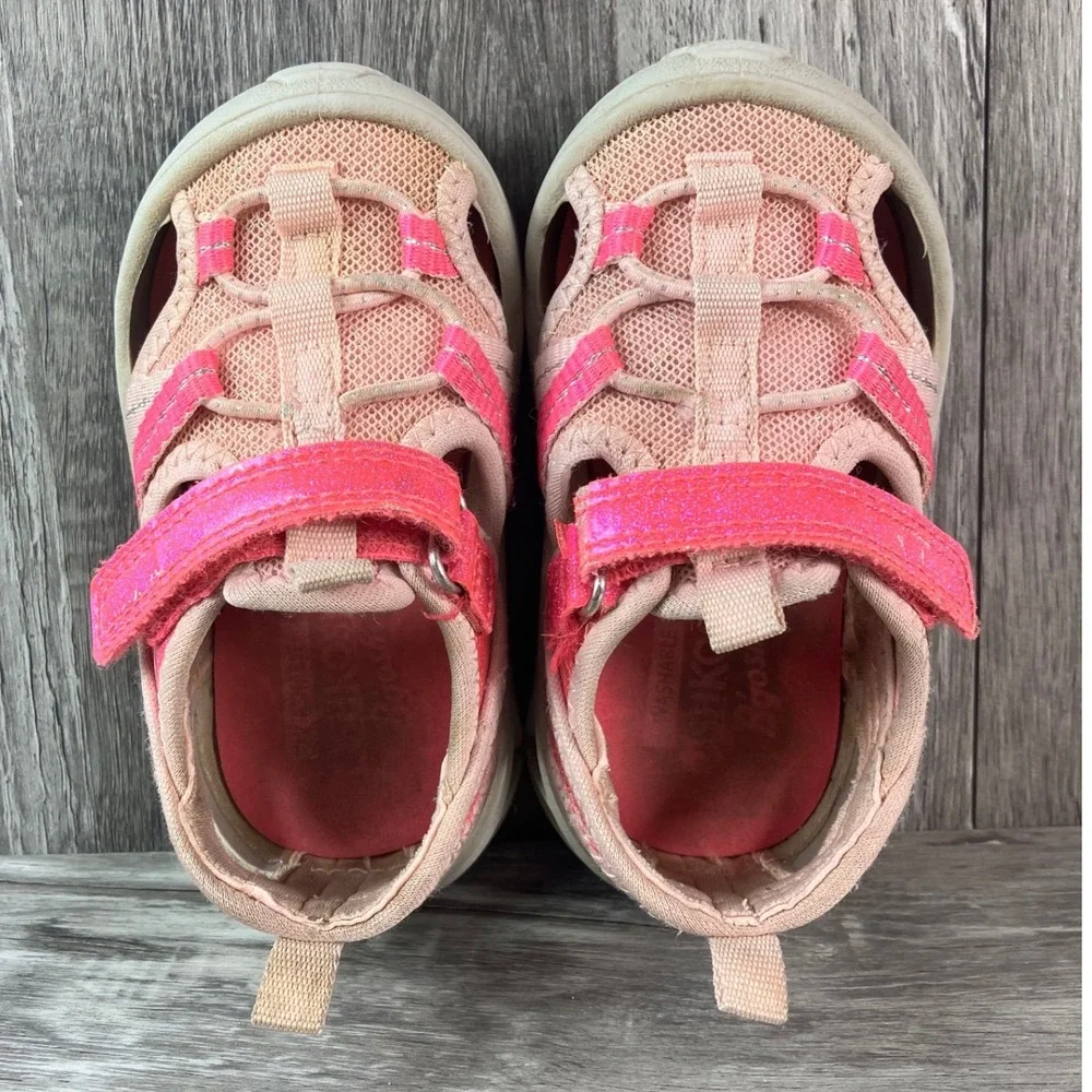 OshKosh Bgosh Pink Water Sandals Toddler Girls Size 5M Closed Toe Washable Shoes